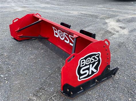 skid steer snow pusher snowex vs boss vs western edge|8' snow pusher metal vs rubber.